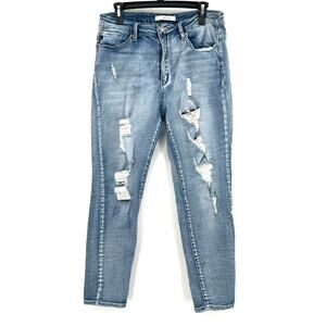 Kancan Size W 15 31 Distressed Blue Jean Denim Pants Skinny Fit Light‎ Wash
